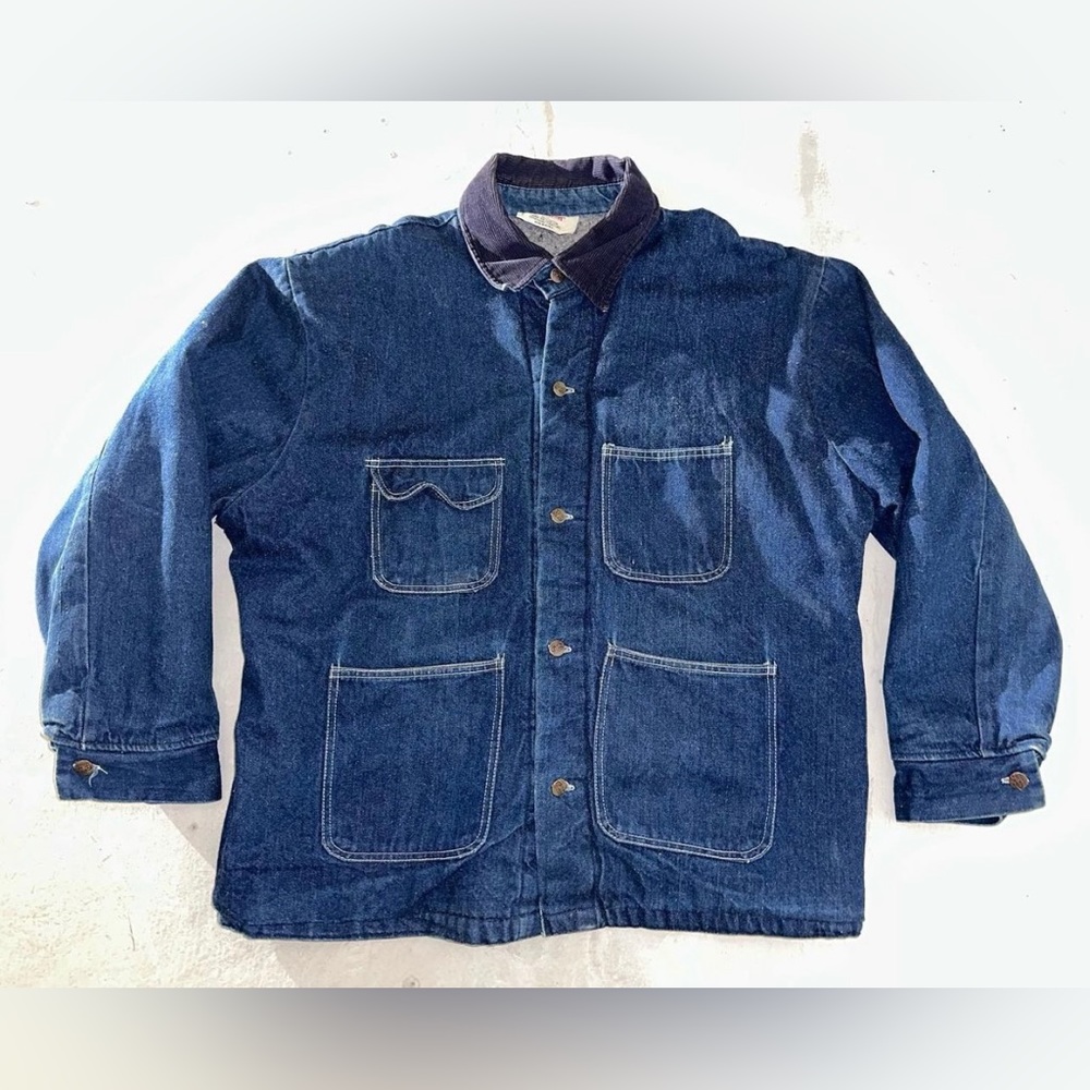 Bob Barker Denim jacket with carpet inside liner